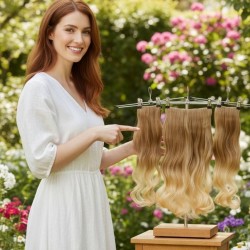 Ankara Postiş Fiber Sentetik 3'lü Set Yarımay Çıtçıt Açık Karamel Dore Sarı Ombre