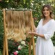 Ankara Postiş Fiber Sentetik 3'lü Set Yarımay Çıtçıt Açık Karamel Dore Sarı Ombre