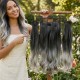 Ankara Postiş Fiber Sentetik 3'lü Set Yarımay Çıtçıt Siyah Koyu Gri Ombre