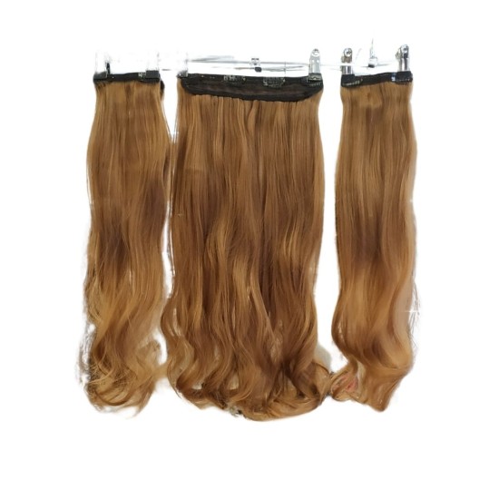 Ankara Postiş Fiber Sentetik 3'lü Set Yarımay Çıtçıt Karamel