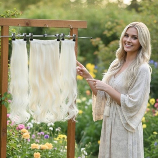 Ankara Postiş Fiber Sentetik 3'lü Set Yarımay Çıtçıt Açık Platin