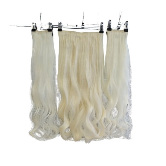 Ankara Postiş Fiber Sentetik 3'lü Set Yarımay Çıtçıt Açık Platin