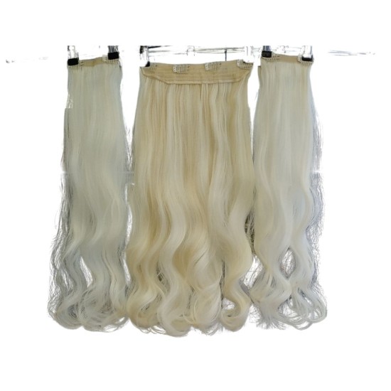 Ankara Postiş Fiber Sentetik 3'lü Set Yarımay Çıtçıt Açık Platin