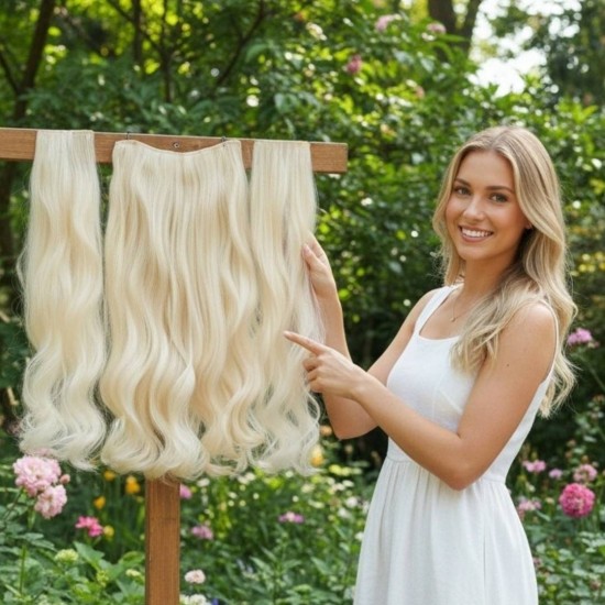 Ankara Postiş Fiber Sentetik 3'lü Set Yarımay Çıtçıt Platin