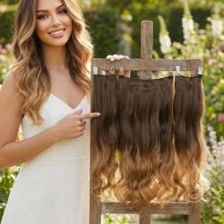 Ankara Postiş Fiber Sentetik 3'lü Set Yarımay Çıtçıt Fındık Kabuğu Ombre