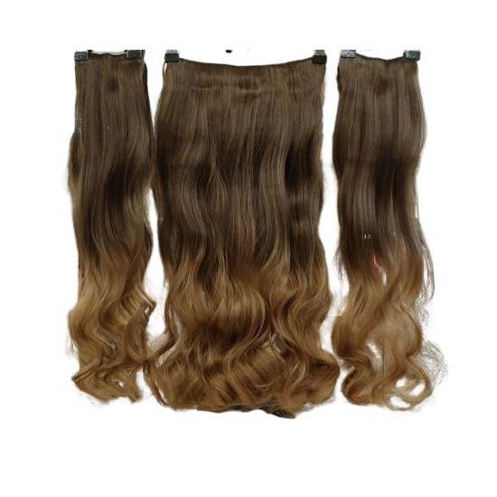 Ankara Postiş Fiber Sentetik 3'lü Set Yarımay Çıtçıt Fındık Kabuğu Ombre