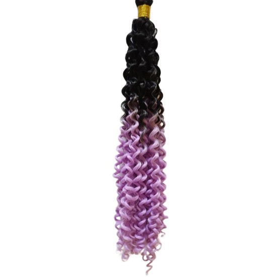 Ankara Kızılay Afro Dalgası Saç Kıvırcık Siyah Lila Ombre 100 Gram 45 Cm