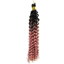 Ankara Kızılay Afro Dalgası Saç Kıvırcık Siyah Gül Kurusu Ombre 100 Gram 45 Cm