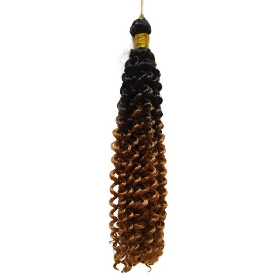 Ankara Kızılay Afro Dalgası Saç Kıvırcık Siyah Bakır Ombre 100 Gram 45 Cm