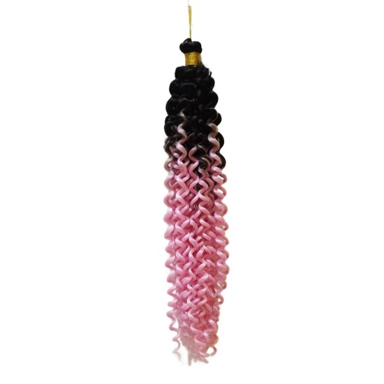 Ankara Kızılay Afro Dalgası Saç Kıvırcık Siyah Pembe Ombre 100 Gram 45 Cm