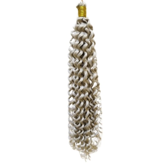 Ankara Kızılay Afro Dalgası Saç Kıvırcık Açık Gri 100 Gram 45 Cm