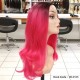 Ankara Renkli Fiber Sentetik Peruk Siyah Pembe Ombre