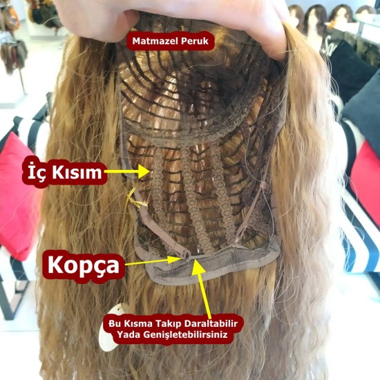 Ankara Kızılay Peruk Uzun Fiber Sentetik Su Dalgası Karamel