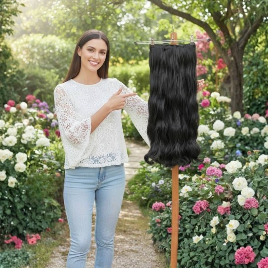 Ankara Postiş Fiber Sentetik Tek Yarımay Çıtçıt Mavi Siyah