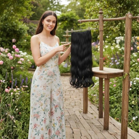 Ankara Postiş Fiber Sentetik Tek Yarımay Çıtçıt Mavi Siyah