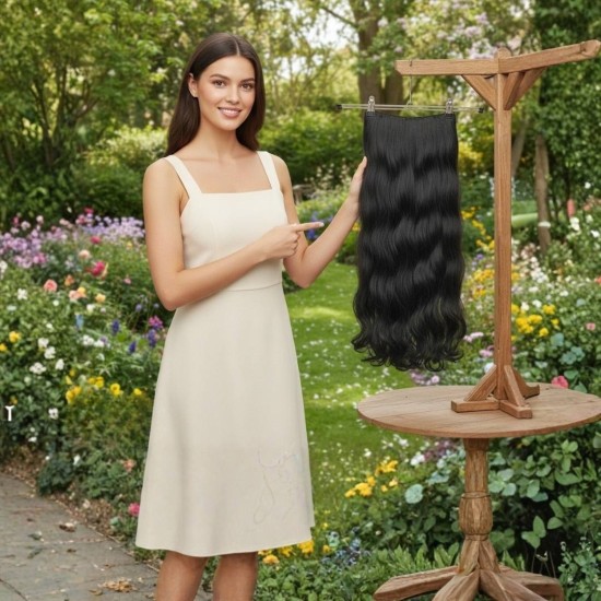 Ankara Postiş Fiber Sentetik Tek Yarımay Çıtçıt Mavi Siyah