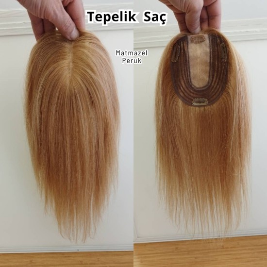Tepe Kısmı İpek Taban Gerçek Saç Tül Tepelikler Matmazel Peruk